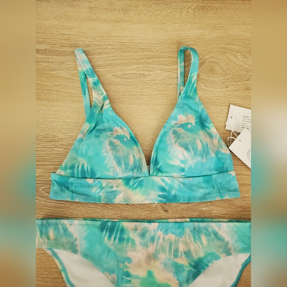 Johnny Was Calme Adjustable Bikini Top and Hipster Bottom Set Medium - Picture 3 of 16